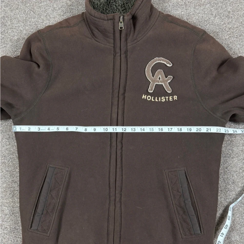 VTG Y2K Hollister Brown Faux Fur Lined Zip Up Cabrillo Sweatshirt Jacket Men’s L